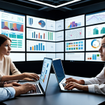 **

Prompt: A diverse group of media planners collaborating around a large interactive screen displaying complex data visualizations powered by AI. The atmosphere is energetic and innovative, reflecting a modern, open-plan office. Focus on the planners' expressions, showing a mix of analytical thinking and emotional intelligence. Include laptops with AI tool interfaces.

**
