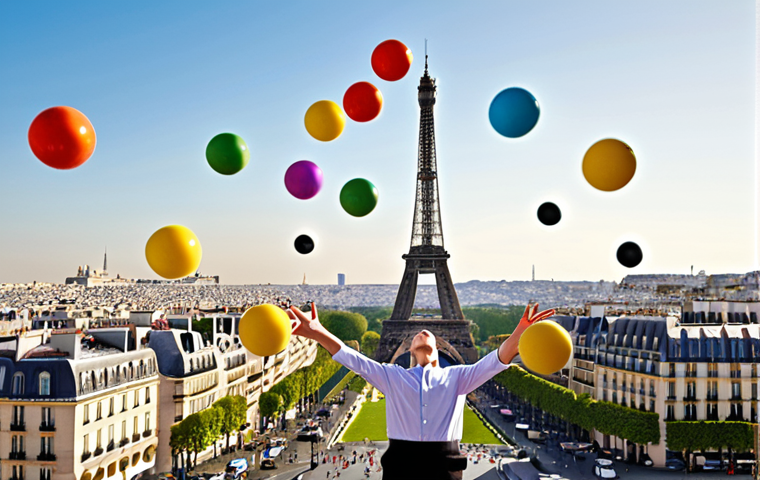 SEO & SEM Juggling Act**

Prompt: "A skilled juggler expertly manages SEO and SEM, depicted as bright, colorful balls in the air. The background shows a cityscape of Paris with iconic landmarks, symbolizing the media planner's challenge to balance immediate visibility (SEM) with long-term brand presence (SEO)."

**
