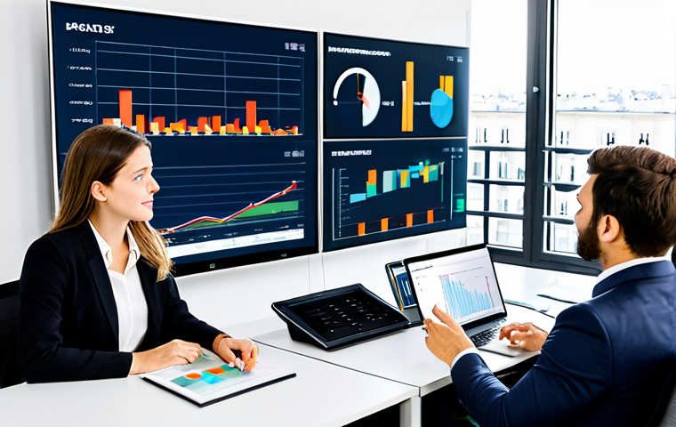 **

A marketing team strategizing in a bright, modern Parisian office.  They are reviewing analytics dashboards on large screens, discussing campaign performance, and brainstorming new ideas. Everyone is fully clothed in professional attire. The scene evokes collaboration and data-driven decision making.  Safe for work, appropriate content, perfect anatomy, natural proportions, professional environment, well-formed hands, proper finger count, high quality.

**