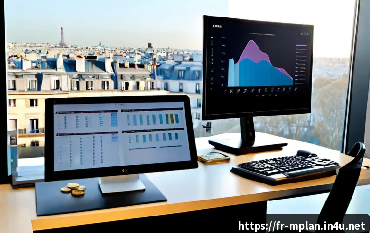 미디어 플래너가 알아야 할 광고 시장 용어 - Photorealistic French media planner in a bright modern Paris office, reviewing a clean advertising m...